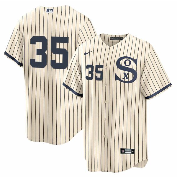 Men Chicago White Sox #35 No Name Cream stripe Dream version Game Nike 2021 MLB Jerseys